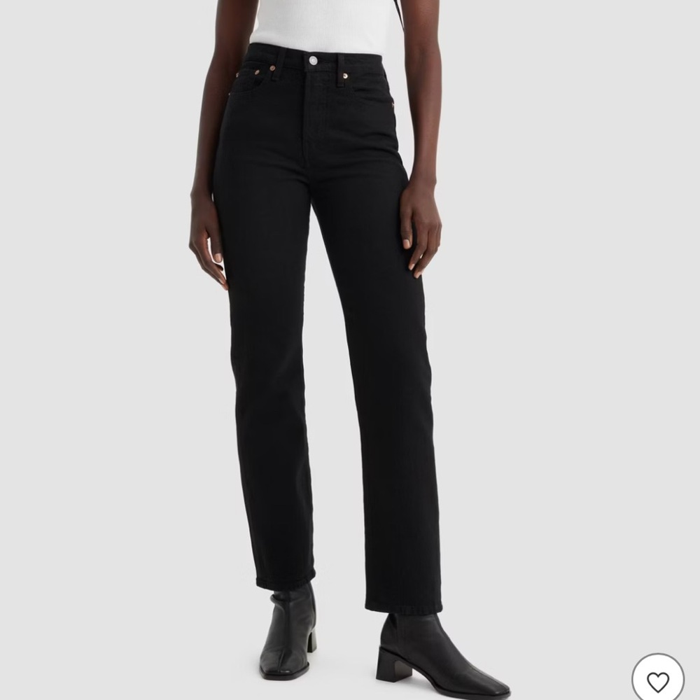 Levi’s premium denim wedgie high rise straight leg cropped jeans